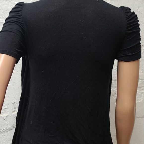 Amy byer ruffle zebra mock back cardigan blouse - Picture 5 of 7